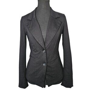 Women's Fitted Tuxedo Black Blazer, Le Chateau, XXS